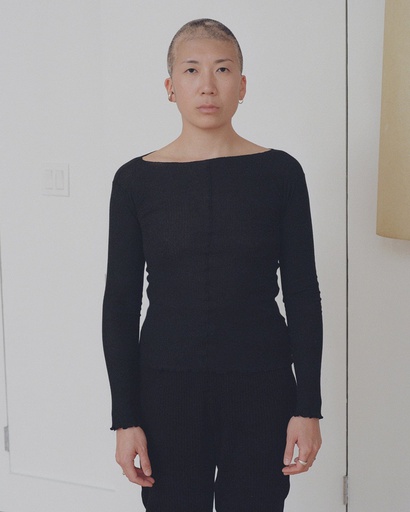 Baserange toppur Pama long sleeve Cotton rib black