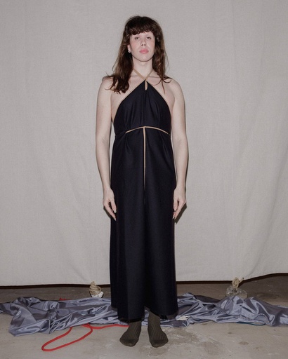 Baserange kjóll Mar silk dress black