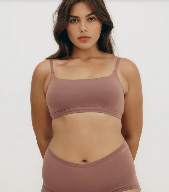 Organic Basics toppur Flex Bralette Rose Wood
