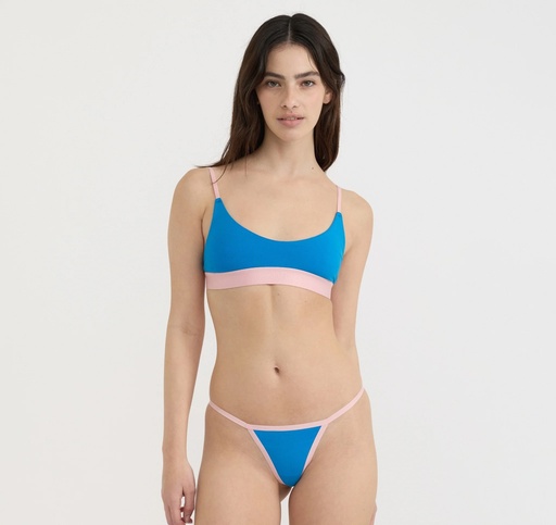 Organic Basics nærbuxur Core Play String Thong Azure Blue