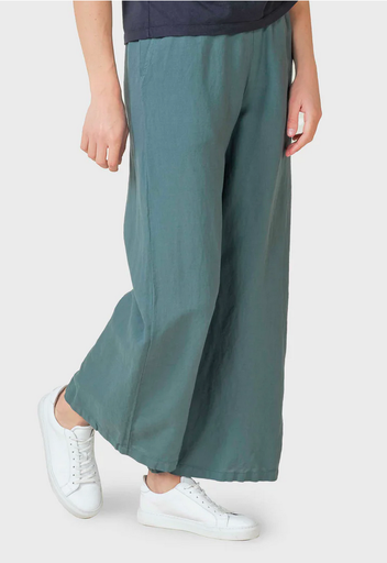 Klitmöller buxur Kaja Cotton/Linen Moss green