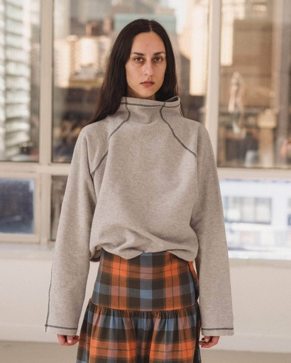 Baserange Peysa Fold turtleneck Grey Melange