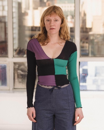 Baserange Toppur Teak Long sleeve Green/navy/purple