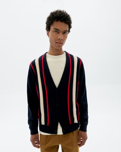 Thinking Mu Peysa Stripes Creed knitted cardi
